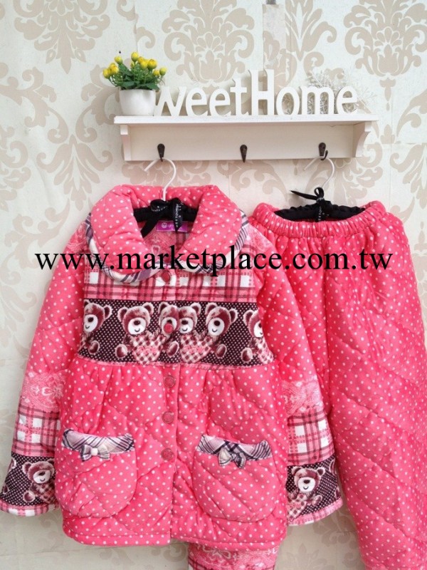 2013年冬季加厚夾棉女士定位卡通圓領睡衣傢居服工廠,批發,進口,代購