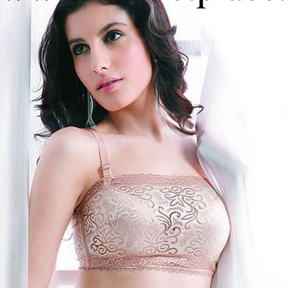 夏季薄款蕾絲防走光抹胸式調整型胸罩批發 隱形內衣代發貨 帶插片工廠,批發,進口,代購