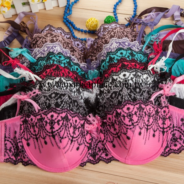 特價促銷 外貿內衣 半杯刺繡 薄海棉有鋼圈大碼胸罩工廠,批發,進口,代購