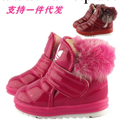 栩潞童鞋 新款冬季漆皮女童短靴批發 雪地鞋 一件代發1-4歲 3036工廠,批發,進口,代購