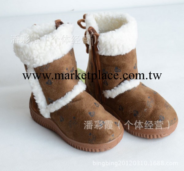 tx145外貿童裝秋冬款韓國小熊皮毛一體保暖童雪靴 棉靴 童鞋工廠,批發,進口,代購