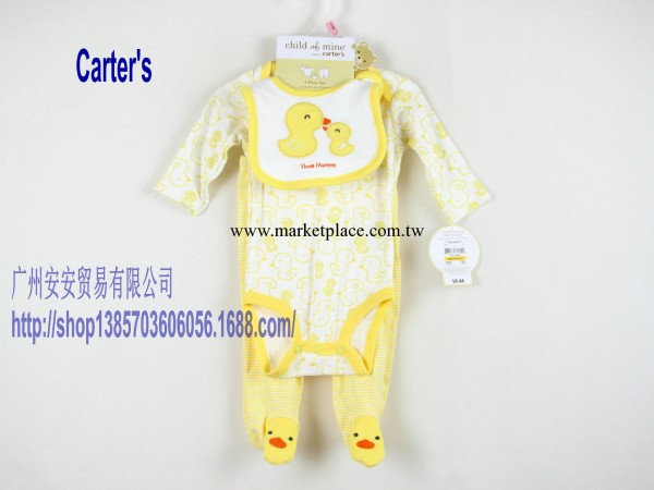 【超值Carter's卡特原單】黃小鴨NB，哈衣+長褲帶圍嘴三件套裝工廠,批發,進口,代購