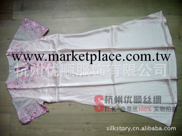 絲中皇真絲睡衣 重磅蕾絲繡花短袖睡裙8013粉紅色批發・進口・工廠・代買・代購