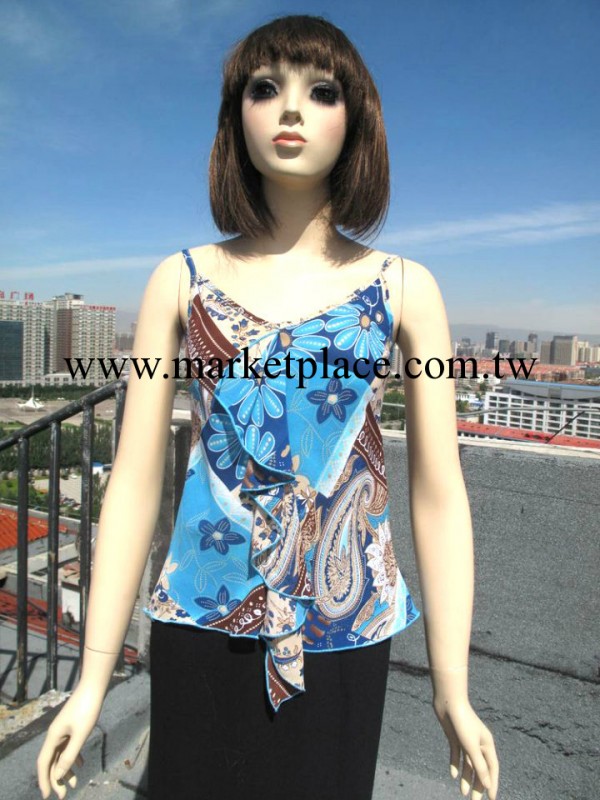 廠傢四折miin-g正品專櫃木耳飄帶肩帶印花百搭女式小吊帶免費加盟工廠,批發,進口,代購