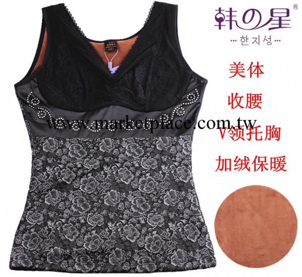 韓之星 秋冬新品 炫鉆抹胸 經典提花加絨女士保暖背心N868#工廠,批發,進口,代購