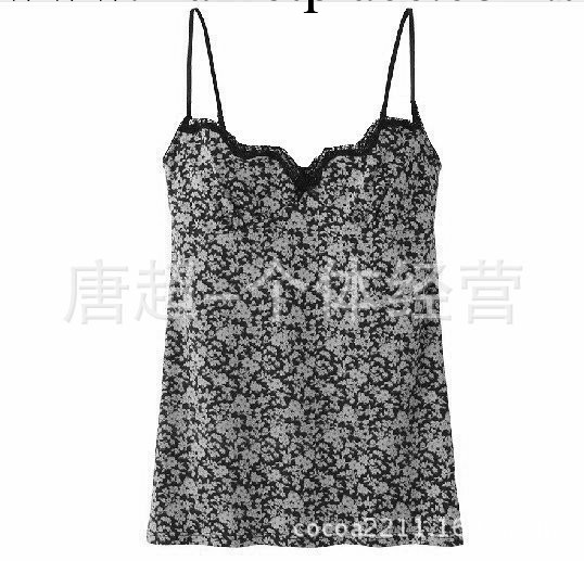 外貿原單女裝萊卡棉吊帶衫年碎花款淑女小吊帶蝴蝶結款可調節肩帶工廠,批發,進口,代購