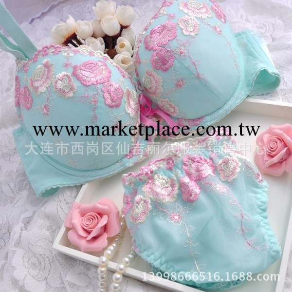 原單日單品牌內衣胸罩套裝批發混批 藍色刺繡罩杯胸罩廠價直銷工廠,批發,進口,代購