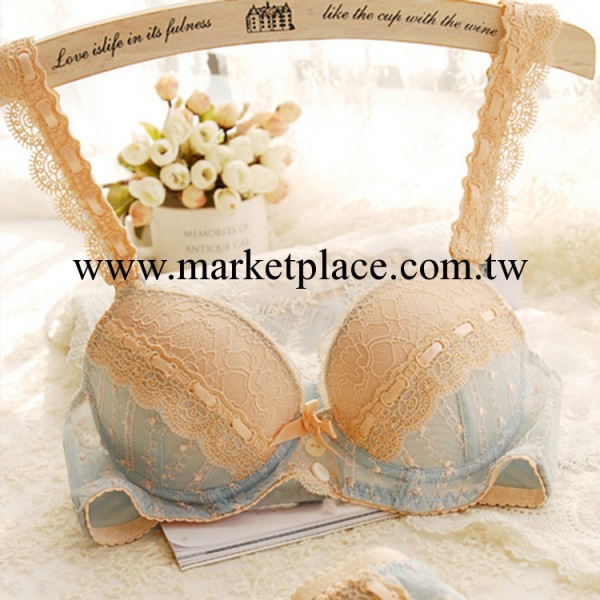 外貿熱銷爆款正品奢華深V蕾絲復古胸罩套裝精品整型日系少女內衣工廠,批發,進口,代購