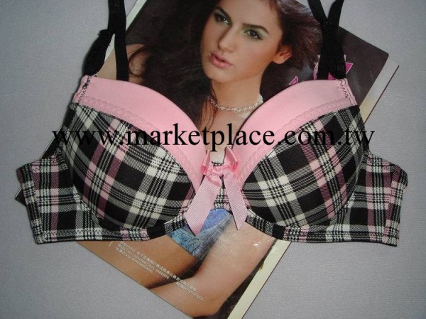 外貿原單胸罩 清新格子女性胸罩帶蝴蝶結 現貨韓國原單尾貨零售工廠,批發,進口,代購