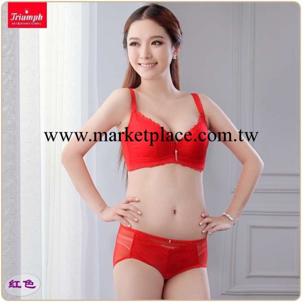 本命年紅色內衣促銷 F3609側推 集中 防外擴胸罩套裝工廠,批發,進口,代購