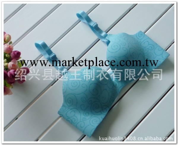 2013款V型藍色純情一片式聚攏側收型上薄下厚無痕內衣胸罩批發工廠,批發,進口,代購