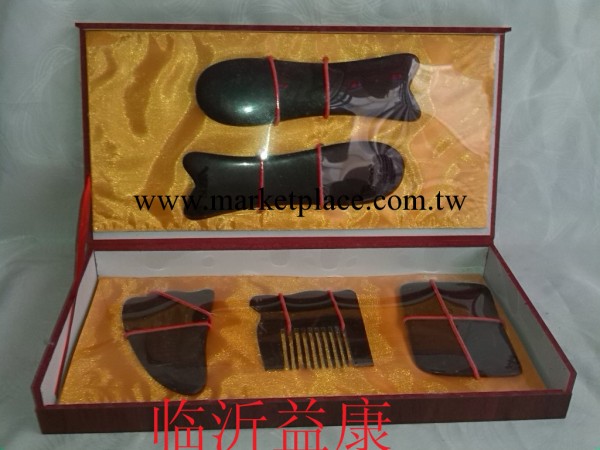 正品天然牛角刮痧板五件套裝 牛角刮痧板 美容店專業刮痧板套盒工廠,批發,進口,代購