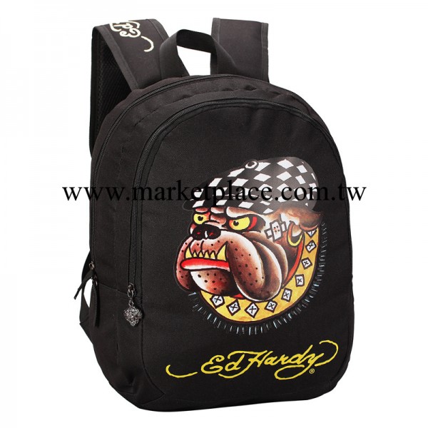 Ed Hardy 2013新款 絲印狗頭雙肩包 男 潮流 休閒背包 雙肩背包工廠,批發,進口,代購