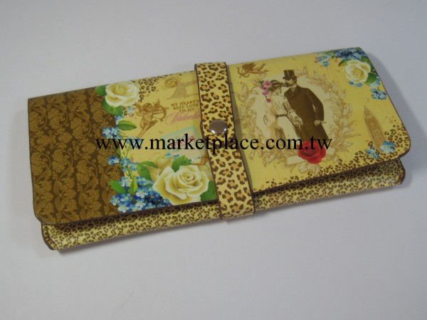 2014新款 PU皮革錢夾 PU錢包 PU錢袋 復古印花風格  可定制圖案工廠,批發,進口,代購