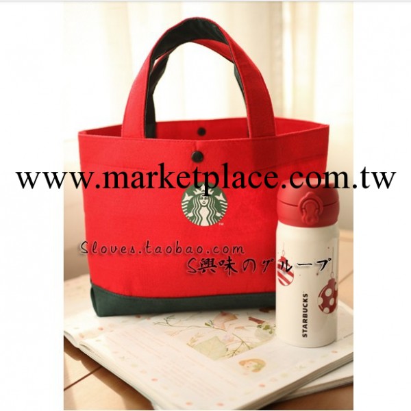 出口日本 星巴克STARBUCKS 氈絨拼麂皮絨手提小拎袋 手拎包工廠,批發,進口,代購