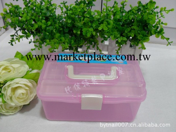 美甲 半透明工具箱/小號美甲工具箱/化妝箱/美甲箱 顏色隨機發工廠,批發,進口,代購