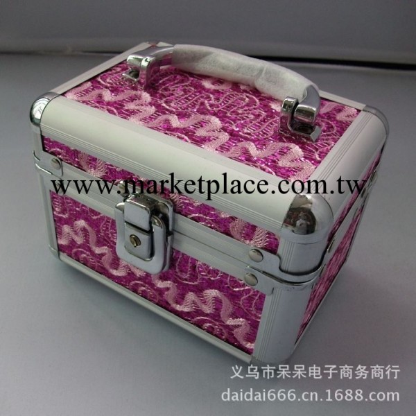 首飾盒化妝箱鋁合金+高檔皮革禮品盒公主專用帶鎖手提花色隨機工廠,批發,進口,代購