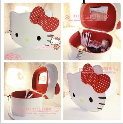超萌kitty 凱蒂貓 貓咪頭軟PU化妝包/化妝箱工廠,批發,進口,代購