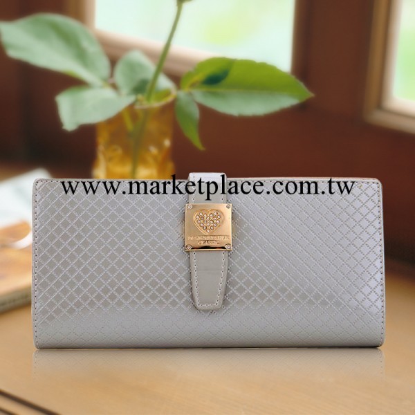 2013夏季新款女士長款錢包 歐美時尚菱格紋搭扣錢夾真皮手拿包工廠,批發,進口,代購