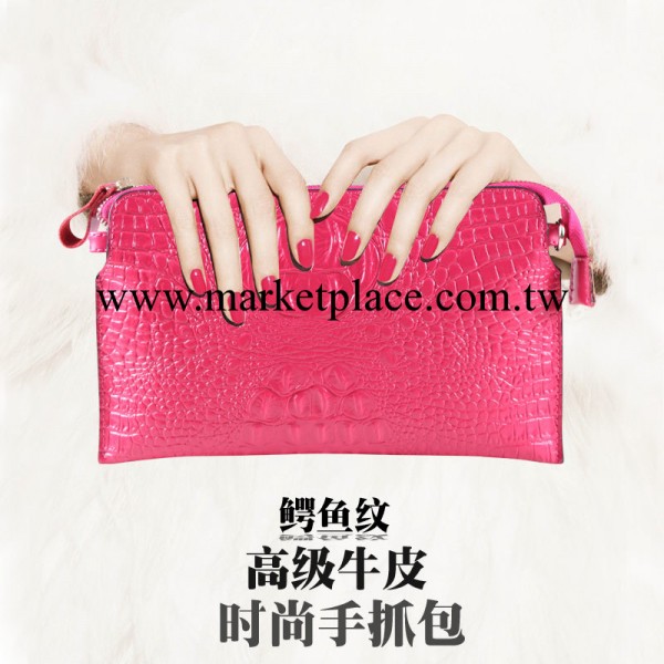 廠傢批發鱷魚紋真皮女包小包包潮新款品牌女士手拿包手抓包代理工廠,批發,進口,代購