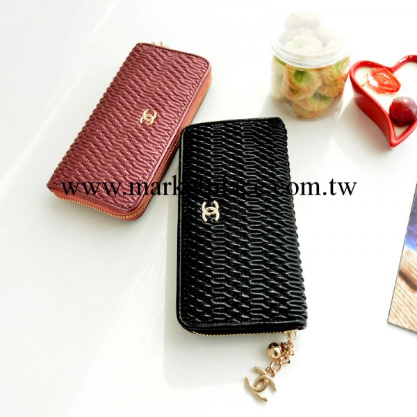 歐美大牌 氣質褶皺大牌車縫線泡泡女士長款錢包 小香風錢包手拿包工廠,批發,進口,代購