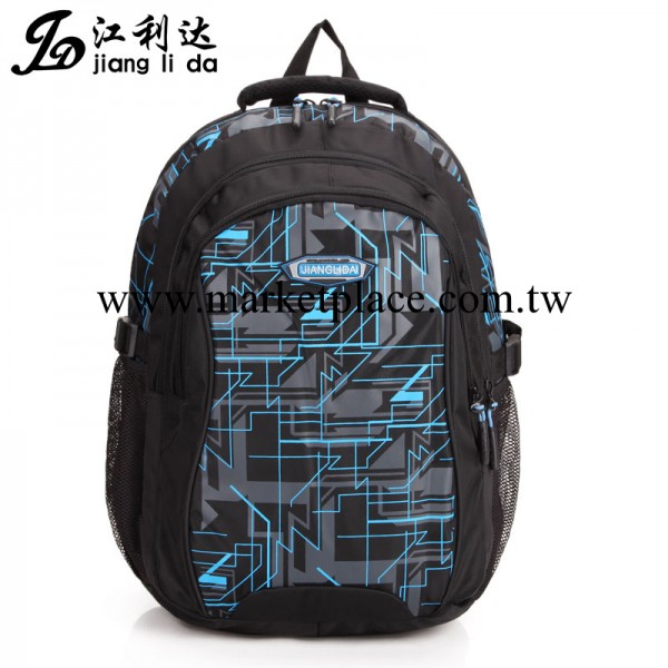 江利達潮流幾何印花圖案休閒雙肩電腦包高中生學生書包工廠,批發,進口,代購