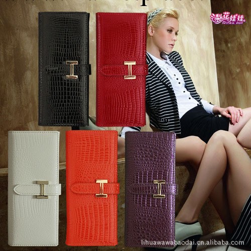 真皮錢包 女 韓版牛皮鱷魚紋長款短款女士錢包 手拿包批發Q109工廠,批發,進口,代購