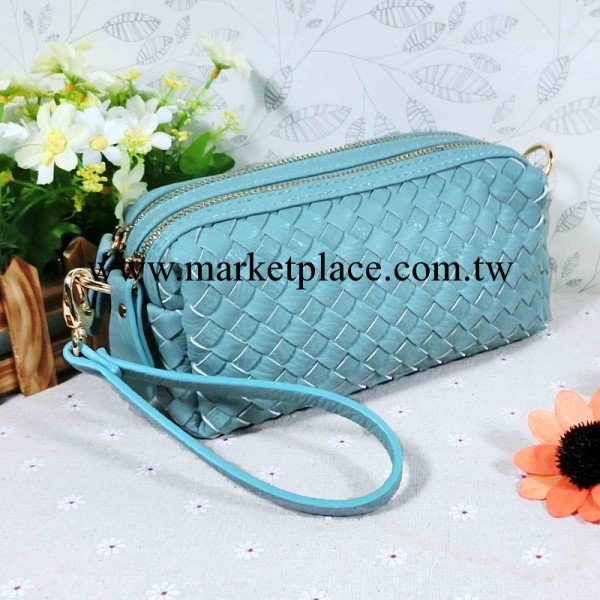 廠傢熱銷新款女包簡約百搭手工編織PU手拿包單肩斜跨化妝包工廠,批發,進口,代購