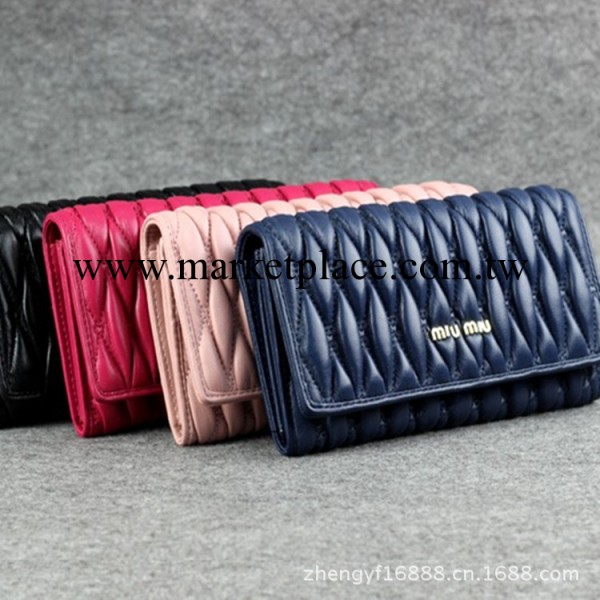 13新款長款錢包翻蓋 女包錢包褶皺真羊皮女包手拿包工廠,批發,進口,代購