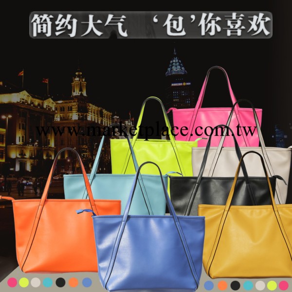 2014新款女包批發 供應韓版休閒女包時尚亮皮單肩斜挎包手提大包工廠,批發,進口,代購