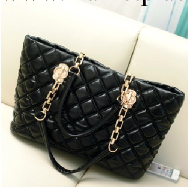 女包2013春秋冬新款韓版菱格鏈條包黑色潮女士包單肩手提包包批發工廠,批發,進口,代購