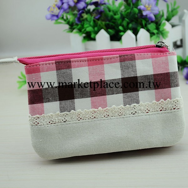 韓版森女系潮流時尚化妝包雙層化妝包蕾絲邊化妝包女式手拿包工廠,批發,進口,代購