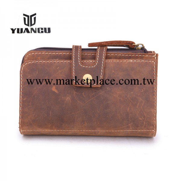 YUANGU原古 歐美真皮錢包 時尚復古瘋馬皮頭層牛皮錢包手拿包批發工廠,批發,進口,代購