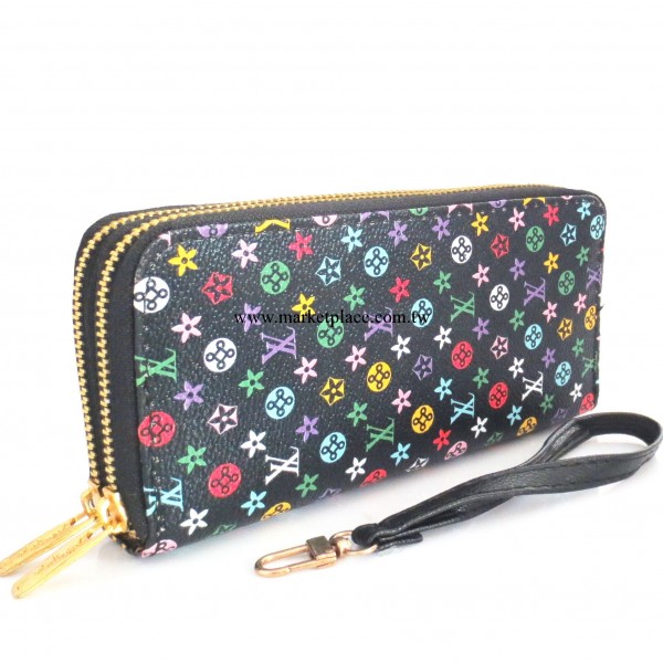 爆款QB047雙拉七彩小花女手拿包  女士錢包新款 歐美地攤包混批發工廠,批發,進口,代購