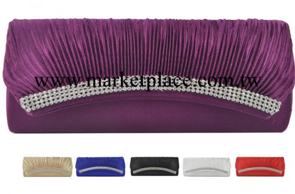 廠傢直銷 2013新款女褶皺手拿包 鑲鉆晚裝包宴會包 多色 CB015工廠,批發,進口,代購