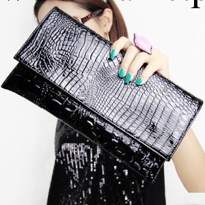 批發歐美鱷魚紋 格紋手拿包 單肩手提包 翻蓋手抓包 潮女包包工廠,批發,進口,代購