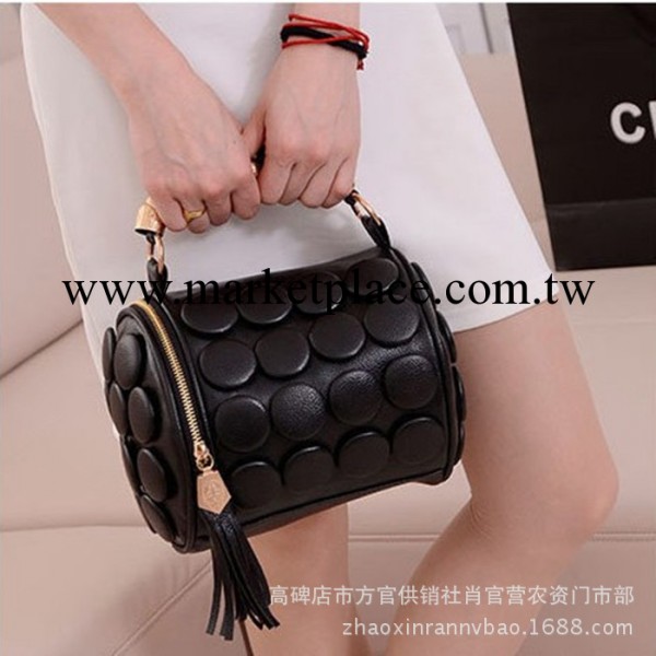 單肩手提包 時尚 斜跨黑色個性 圓桶圓筒包工廠,批發,進口,代購