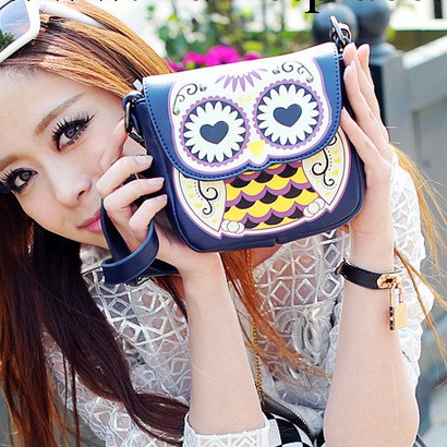 夏季新款特價2013新款潮包郵卡通貓頭鷹印花單肩斜跨包包混批批發工廠,批發,進口,代購