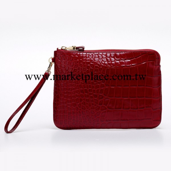 批發品牌女包 簡約頭層牛皮鱷魚紋超薄小手包 手抓包手拿包真皮工廠,批發,進口,代購