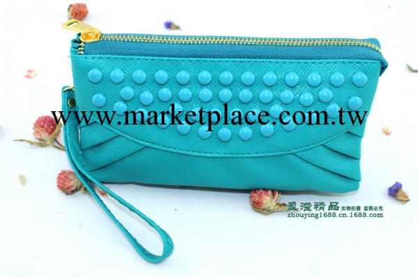 廠傢直銷2013爆款柳釘雙胞胎手拿包，夏季流行雙層錢包錢夾批發工廠,批發,進口,代購