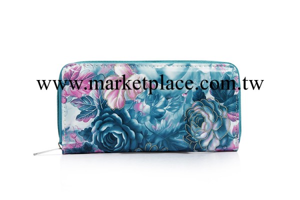 女士錢包 2013新款錢包女長款韓版大花拉鏈手包 卡包 手拿包工廠,批發,進口,代購