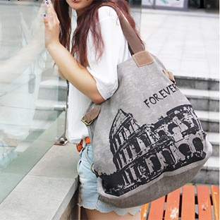 [漾]新款羅馬建築帆佈包韓版加厚時尚手提包休閒斜挎包YB1092E工廠,批發,進口,代購