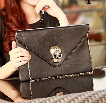 【9.4備貨節】歐美復古風大骷髏頭信封包郵差包包單肩包斜挎包包工廠,批發,進口,代購