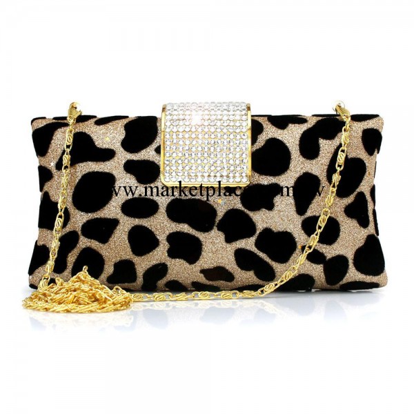 【年底年會】月I41新款時尚女包豹紋鑲鉆手拿包  禮服包晚宴包工廠,批發,進口,代購