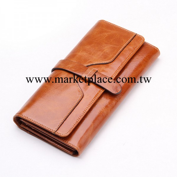2013復古油蠟牛皮錢包女長款韓版大容量女式皮夾真皮錢夾手拿包工廠,批發,進口,代購