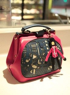 小王子包 leleshop 2013新品拼色縫線小馬醫生包潮女包單肩手提包工廠,批發,進口,代購