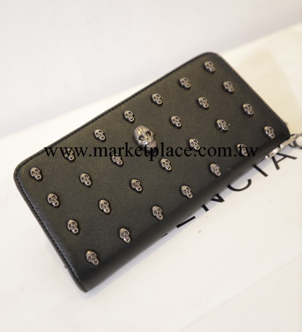 新款pu中長款錢包時尚骷髏頭手拿包女士錢包韓版女士零錢包女包批工廠,批發,進口,代購