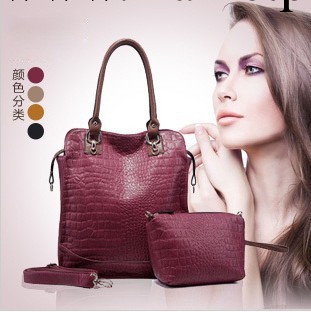 包郵2013秋季新款女包韓版潮女士包包鱷魚紋通勤休閒手提包單肩包工廠,批發,進口,代購