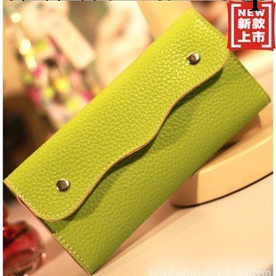 2013新款女包 韓版女士三折長款手拿包 糖果色女式多卡位錢夾包郵工廠,批發,進口,代購