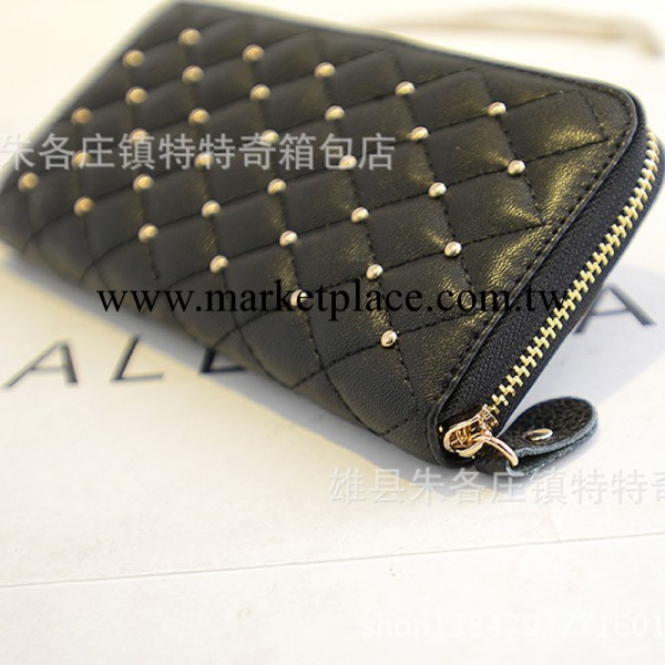 新款韓版女包 冬季潮流時尚繡線鉚釘錢包 手拿包包批發外貿工廠,批發,進口,代購